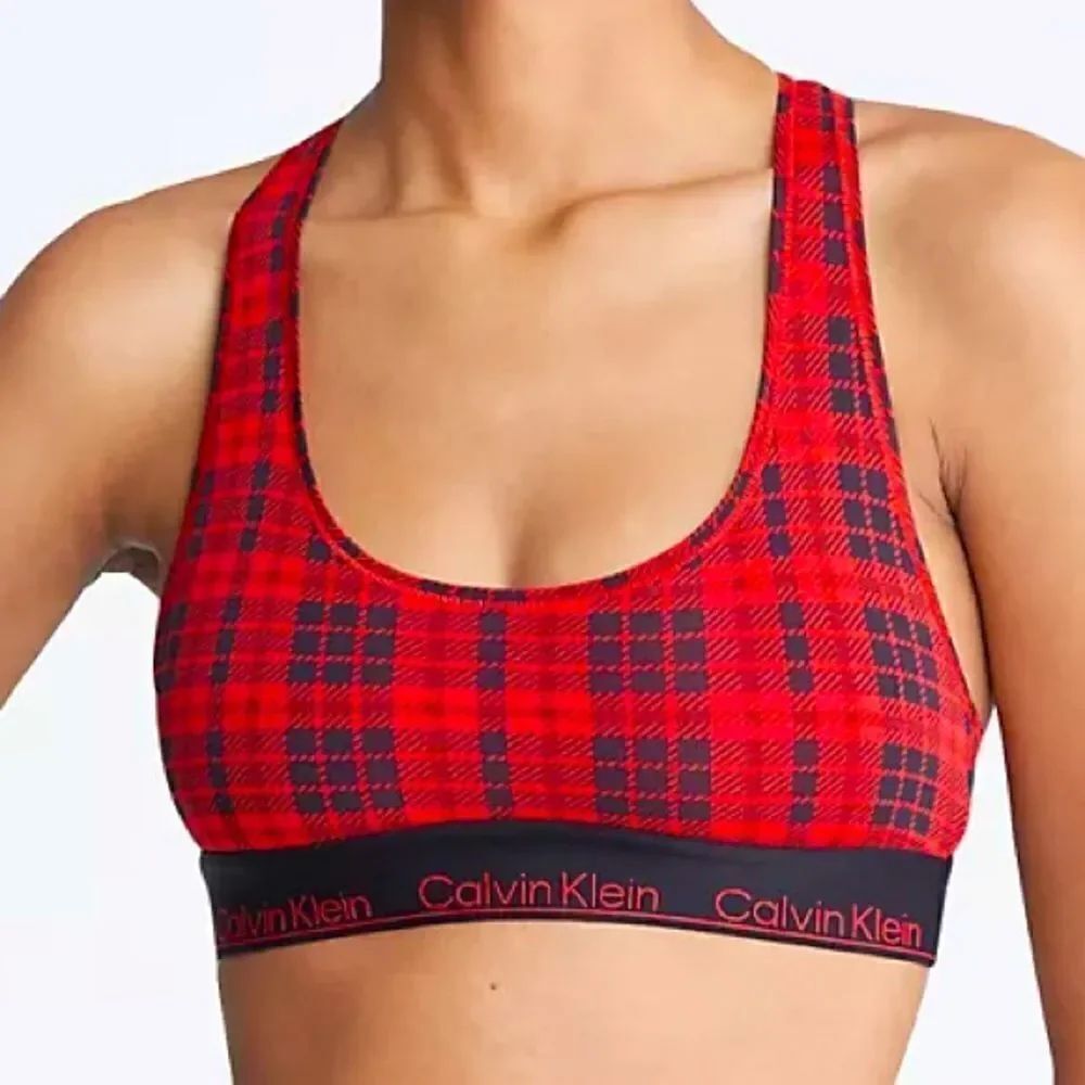 NWT CK BRALETTE RED PLAID